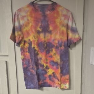 Tie-Dye Short Sleeve Tee in Purple, Yellow & Orange